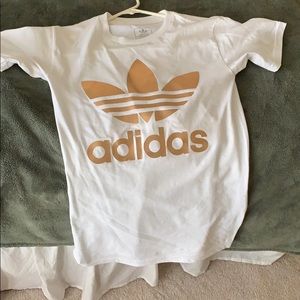 Women adidas trefoil rose gold shirt